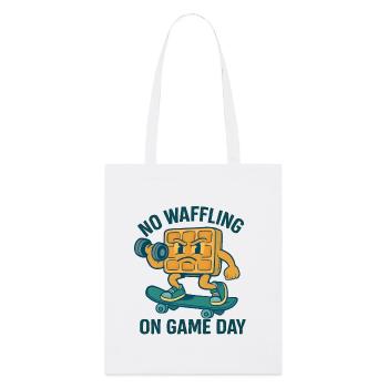 Waffelcartoon mit Skateboardgestaltung - Stanley/Stella Bio-Stoffbeutel - Weiß - Vorne