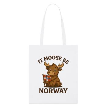 Elch & Norwegen Wortwitz – It Moose Be Norway - Stanley/Stella Bio-Stoffbeutel - Weiß - Vorne