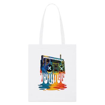 Dripping Paint Boombox Retro Hip Hop Art Throwback - Stanley/Stella Organic Tote Bag - white - Front