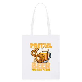 Pretzel und Bier Spaßmotivation Bretzel - Stanley/Stella Bio-Stoffbeutel - Weiß - Vorne