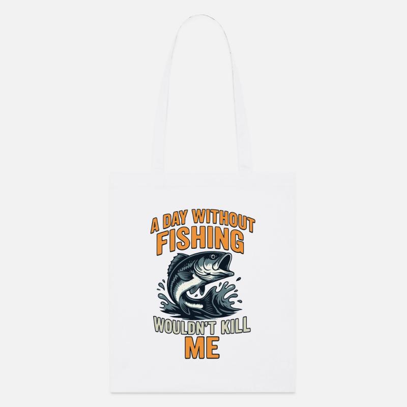 Motif de poisson avec citation humoristique - Tote bag bio Stanley/Stella - blanc