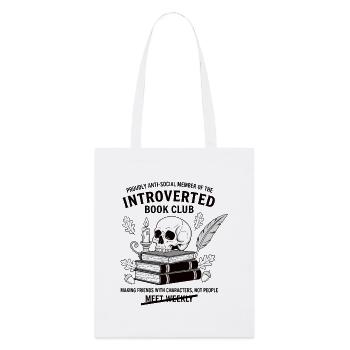 Anti-Social Introvert Book Club Design - Stanley/Stella Bio-Stoffbeutel - Weiß - Vorne
