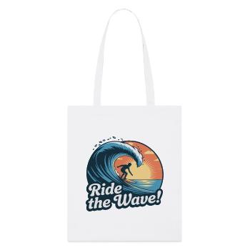 Sonnenuntergang Surfen Welle Design - Stanley/Stella Bio-Stoffbeutel - Weiß - Vorne
