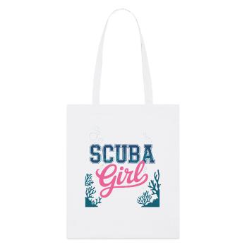 Scuba Girl Tauch-Design - Stanley/Stella Bio-Stoffbeutel - Weiß - Vorne