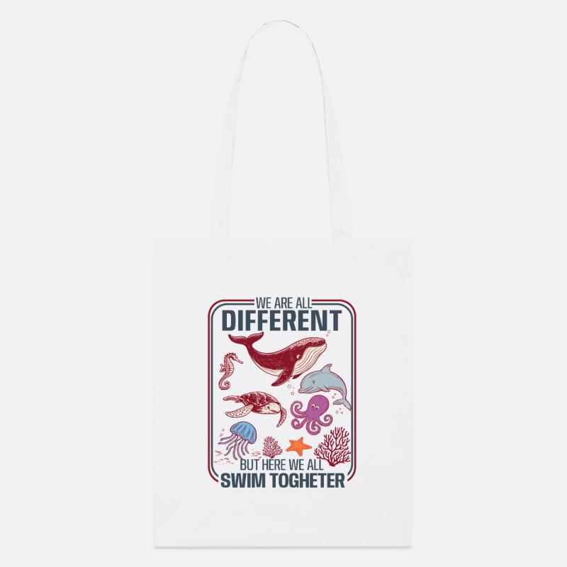 Diversité sous-marine Unity Design - Tote bag bio Stanley/Stella - blanc