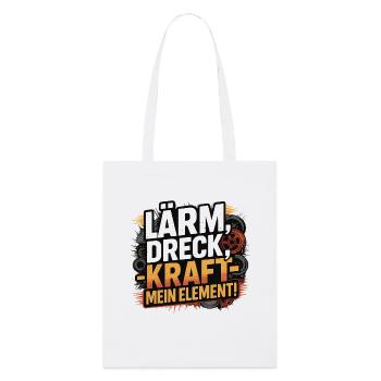 Lärm Dreck Kraft – Mein Element - Stanley/Stella Bio-Stoffbeutel - Weiß - Vorne