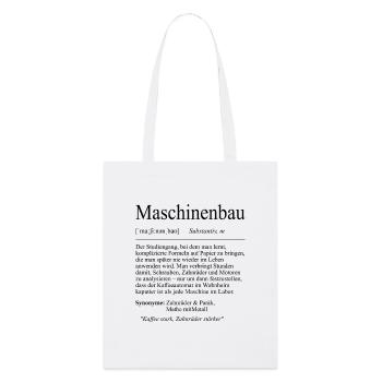 Unispruch "Maschinenbau" Geschenk, Studenten - Stanley/Stella Bio-Stoffbeutel - Weiß - Vorne