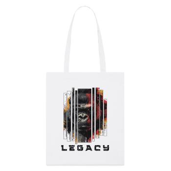 Legacy - Gorilla Kunst Design - Stanley/Stella Bio-Stoffbeutel - Weiß - Vorne