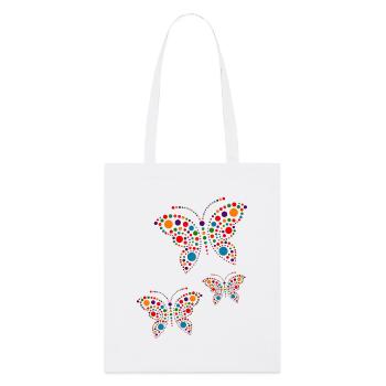 Spotty Shirt 2025 Colorful Butterfly Kinder Jungen - Stanley/Stella Bio-Stoffbeutel - Weiß - Vorne
