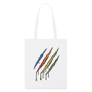 Wild Life Claw - Colorful Bear Claw Scratch Mark - Stanley/Stella Organic Tote Bag - white - Front