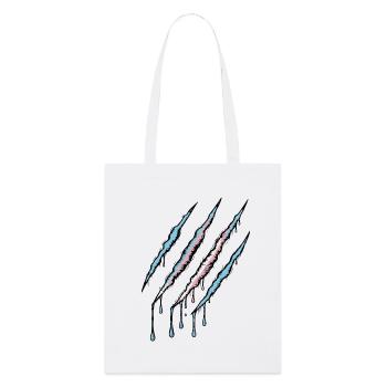 Transgender Pride Claw - Trans Flag Scratch Trace - Stanley/Stella Organic Tote Bag - white - Front