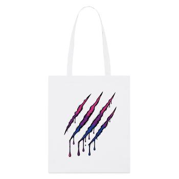 Bi Pride Claw - Bisexual Flag Scratch Mark - Stanley/Stella Organic Tote Bag - white - Front
