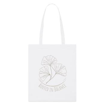 Rooted in Balance – Ginkgo Design für innere Stärk - Stanley/Stella Bio-Stoffbeutel - Weiß - Vorne