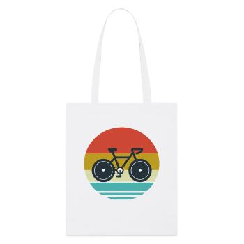 Silhouette de vélo rétro en cercle - Tote bag bio Stanley/Stella - blanc - Devant