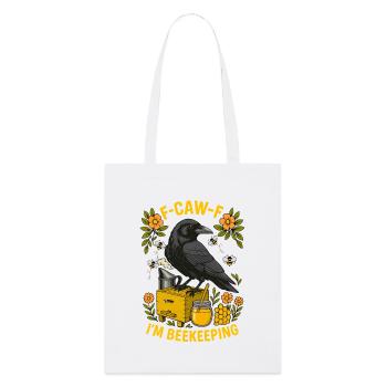 F-Caw-F crow funny - Stanley/Stella Bio-Stoffbeutel - Weiß - Vorne