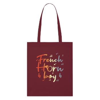 French Horn Boy - Stanley/Stella Organic Tote Bag - burgundy - Front