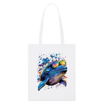 Blue Whale Whale Blue Whales Whale Song Diver Ocean Whales - Stanley/Stella Organic Tote Bag - white - Front