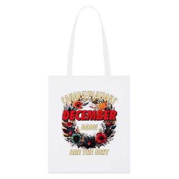 CONGRATULATIONS DECEMBER - Stanley/Stella Organic Tote Bag - white - Front