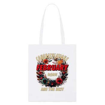 FÉLICITATIONS FÉVRIER - Tote bag bio Stanley/Stella - blanc - Devant