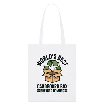 World's Best Cardboard Box Breaker Downer - Stanley/Stella Bio-Stoffbeutel - Weiß - Vorne
