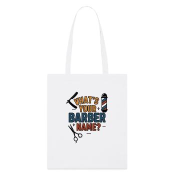 Quel est votre nom de barbier ? Mème drôle - Tote bag bio Stanley/Stella - blanc - Devant