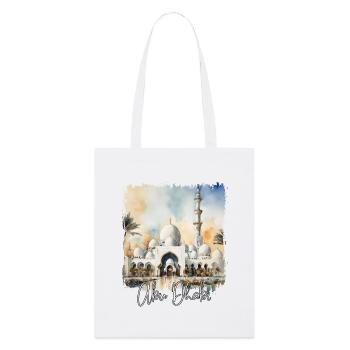 Abu Dhabi Watercolor, I Love Abu Dhabi - Stanley/Stella Organic Tote Bag - white - Front