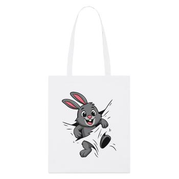 Süßer Comic Hase – Perfekt für Kinder & Tierfans - Stanley/Stella Bio-Stoffbeutel - Weiß - Vorne