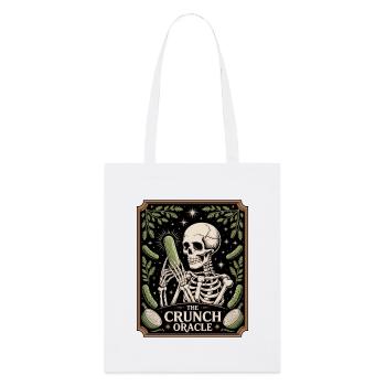 The Crunch Oracle Skeleton With Cucumber Humor - Stanley/Stella Organic Tote Bag - white - Front
