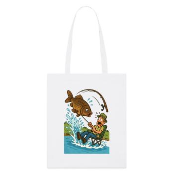 Surprising catch while fishing - Stanley/Stella Organic Tote Bag - white - Front
