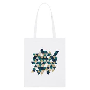 Geometrisches Triangelmuster Mosaik  - Stanley/Stella Bio-Stoffbeutel - Weiß - Vorne