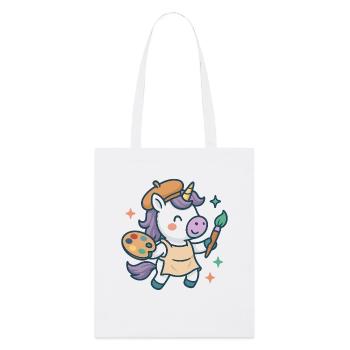 Creative Unicorn Painter, Art and Colors - Stanley/Stella Organic Tote Bag - white - Front