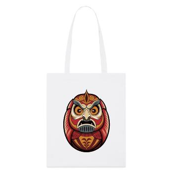 Daruma | Japanischer Glücksbringer - Stanley/Stella Bio-Stoffbeutel - Weiß - Vorne