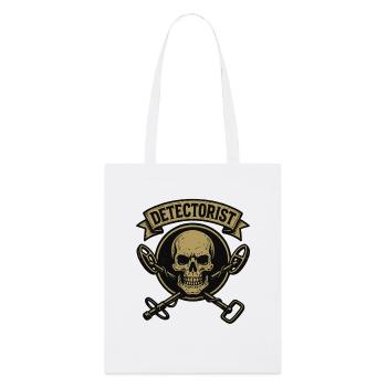 Detectorist Skull Metal Detecting Treasure Hunter - Stanley/Stella Organic Tote Bag - white - Front
