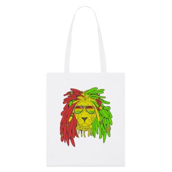 Rasta Lion Dreadlocks Reggae Musik Jamaika Geschenk-ID - Stanley/Stella Bio-Stoffbeutel - Weiß - Vorne