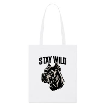 Stay Wild Dogs Motif Strength - Stanley/Stella Organic Tote Bag - white - Front