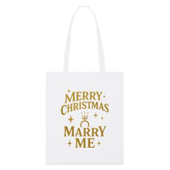 Christmas Engagement Ring Promise - Stanley/Stella Organic Tote Bag - white - Front