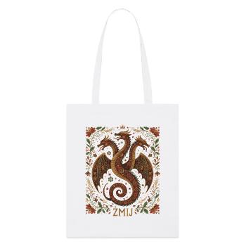 Slavic Dragon Zmij Folk Art - Stanley/Stella Organic Tote Bag - white - Front