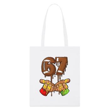 67 Meme Football Dripping Numbers Desing - Stanley/Stella Organic Tote Bag - white - Front