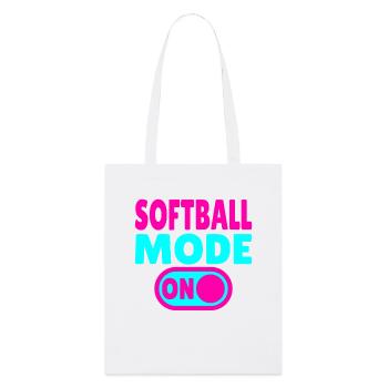 Softball Mode ON - Stanley/Stella Organic Tote Bag - white - Front