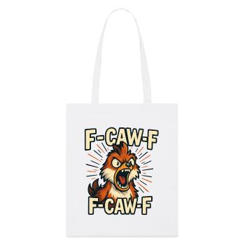 f-CAW-F bande dessinée renard en colère, chemise drôle d’animal - Tote bag bio Stanley/Stella - blanc - Devant