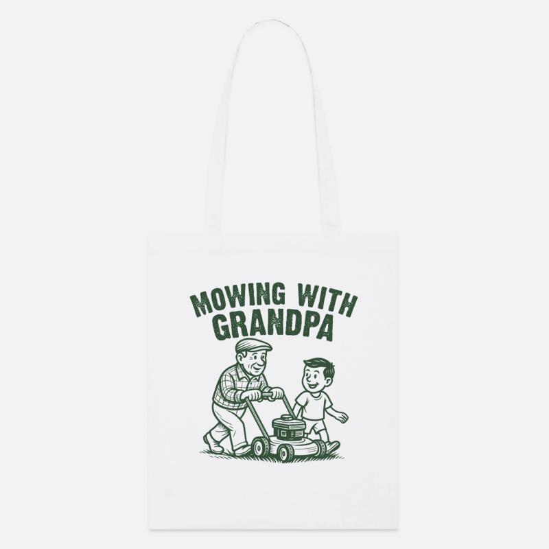 Mowing With Grandpa - Stanley/Stella Bio-Stoffbeutel - Weiß