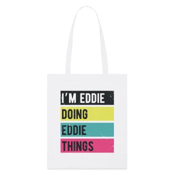 Je suis Eddie qui fait des choses rétro Eddie - Tote bag bio Stanley/Stella - blanc - Devant