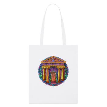 Colorful Temple Circle Ornament - Stanley/Stella Organic Tote Bag - white - Front