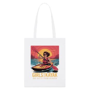 Cadeaux Girls Who Kayak Heaven Design - Tote bag bio Stanley/Stella - blanc - Devant