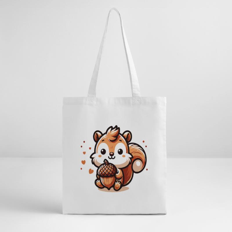 Süßes Eichhörnchen mit Herz-Eichel Stanley/Stella Bio-Stoffbeutel