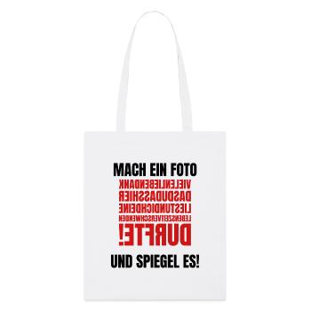 Prendre une photo - Texte miroir - Tote bag bio Stanley/Stella - blanc - Devant