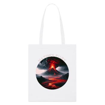 Volcano and Lava: Force of Nature - Stanley/Stella Organic Tote Bag - white - Front