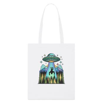 Vaisseau OVNI Sasquatch d’abduction extraterrestre Bigfoot - Tote bag bio Stanley/Stella - blanc - Devant