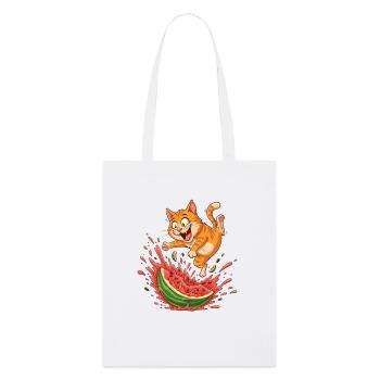 Cats Summer Watermelon Spritzer - Stanley/Stella Organic Tote Bag - white - Front