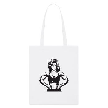 Fitness Frau Muskeln - Stanley/Stella Bio-Stoffbeutel - Weiß - Vorne